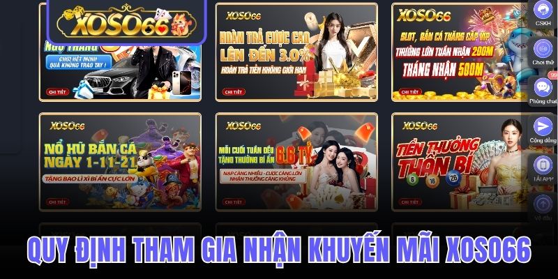 Quy định tham gia nhận khuyến mãi Xoso66